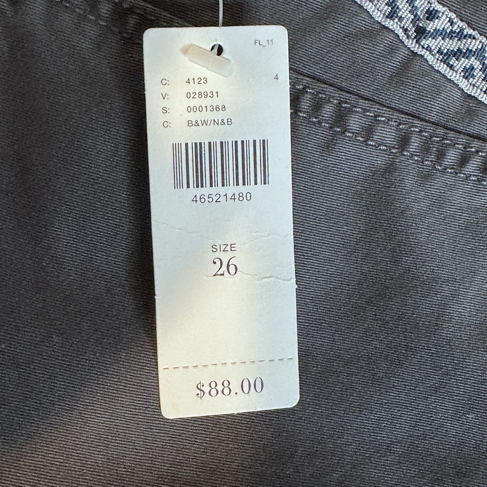 NWT‎ Chino By Anthropologie Gray Pants Women's Size 26 - Picture 6 of 9